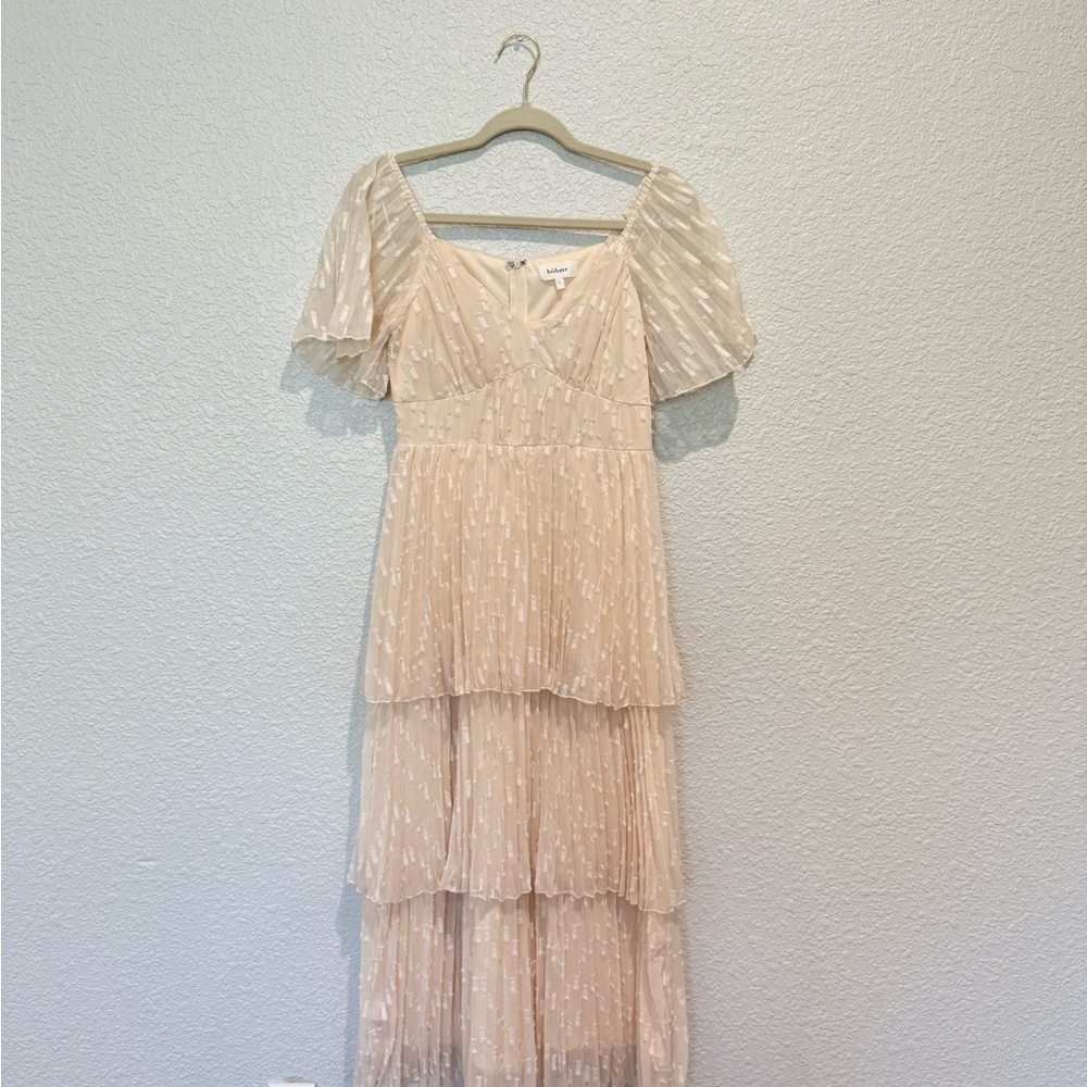 Bohme Cream Tiered Maxi Dress